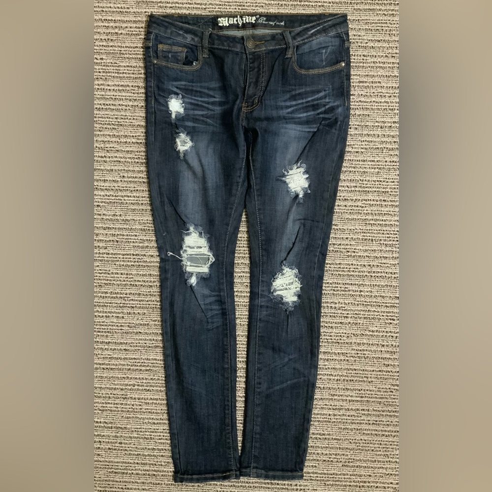 Machine Pour Neuf Mode Distressed Jeans
